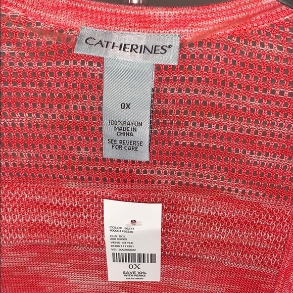 LAST ONE AVAILABLE - New Catherines Women's Duster Cardigan Space Red Size 0X - Picture 6 of 12